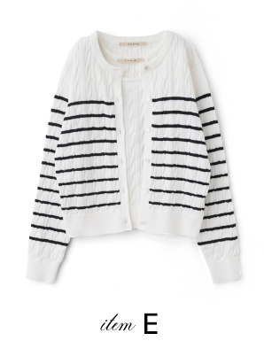 ケーブルニットアンサンブル