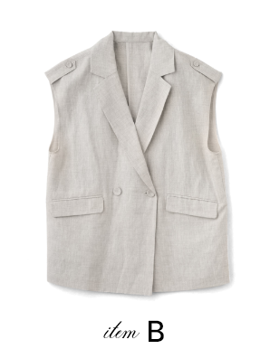 ラメ混テーラードジレ