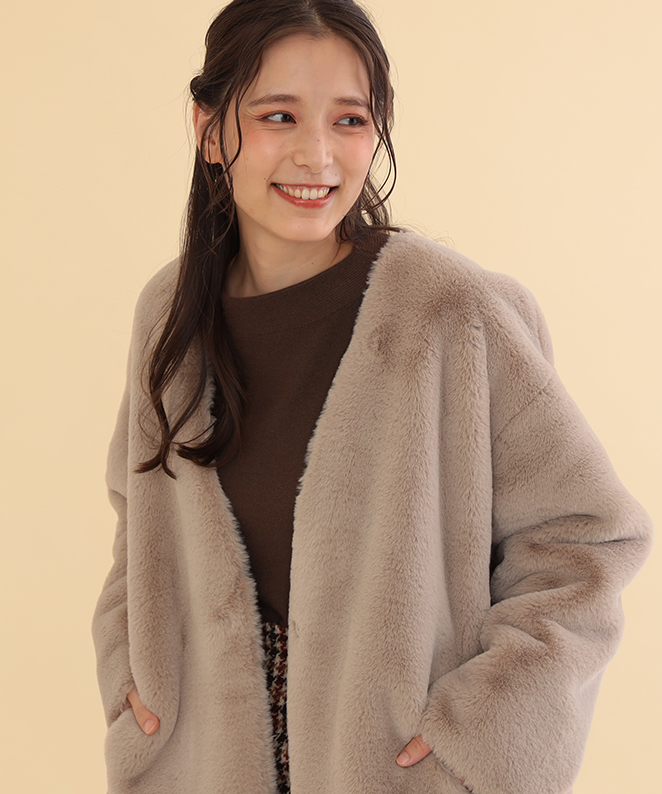 優れた品質 ノーカラー ムートン コート ジャケット アウター Www Thjodfelagid Is