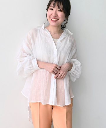 リネンギャザーロングシャツ｜Stola.（ストラ）公式通販サイト