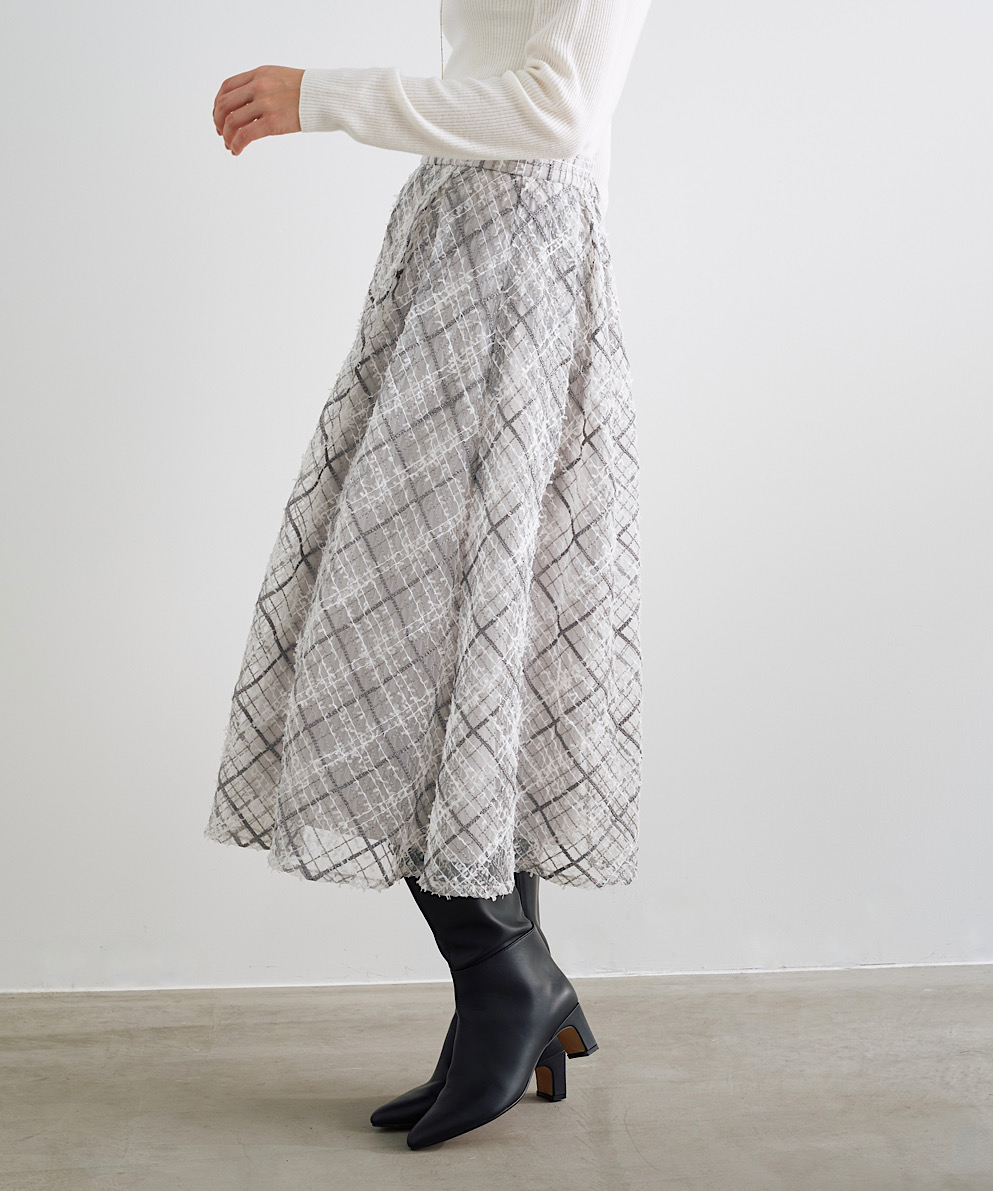 チェック刺繍スカート｜Stola.（ストラ）公式通販サイト