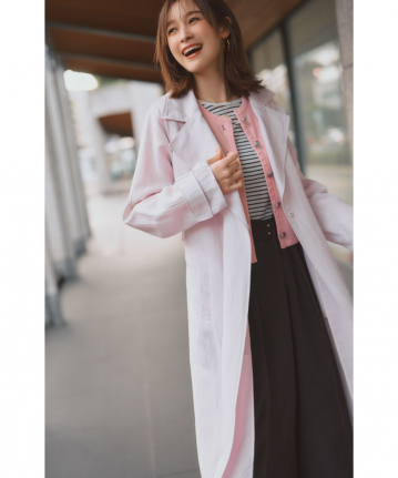 ラペル衿ライトコート