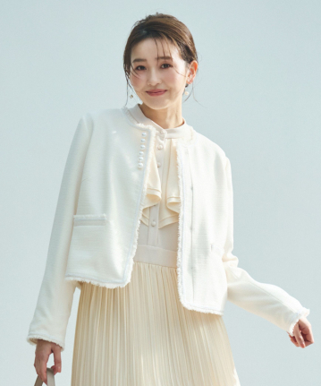 ノーカラーツイードジャケット｜Stola.（ストラ）公式通販サイト